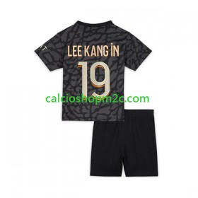 Paris Saint Germain PSG Lee Kang In 19 Bambino Maglia Terza 2023/2024 Manica Corta (+ Pantaloncini)